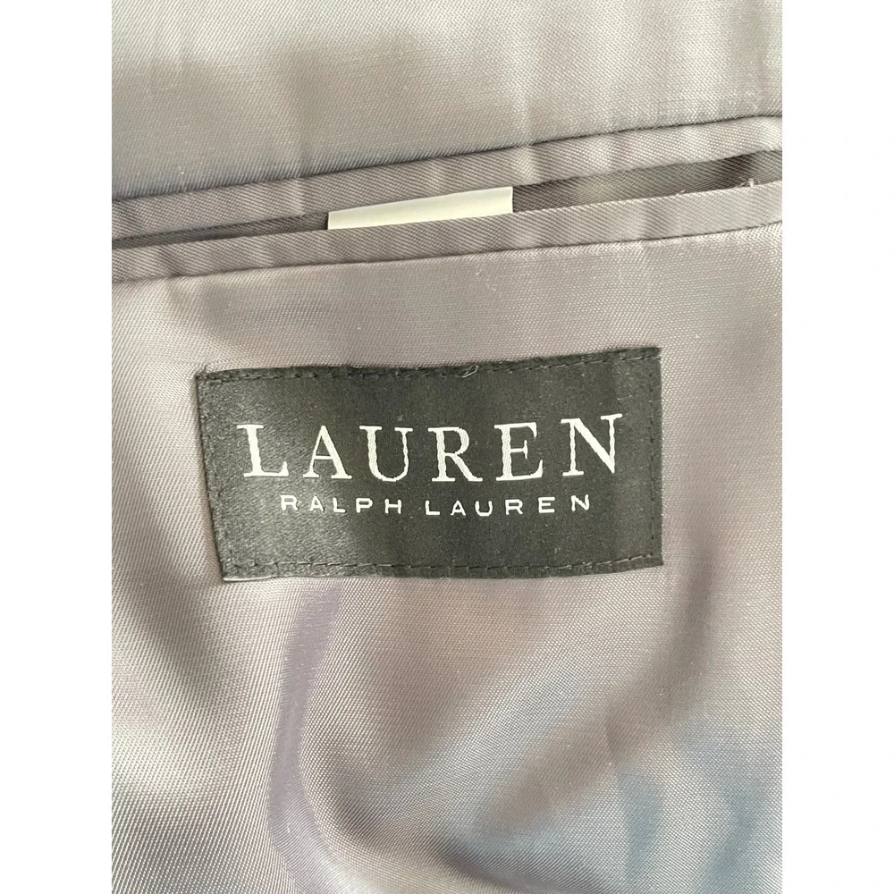 Lauren Ralph Lauren Mens Blazer 40R Sport Coat Gray Blue Plaid Check Double Vent